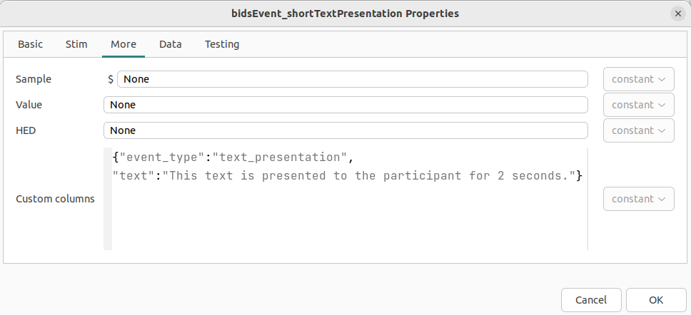 Event Properties