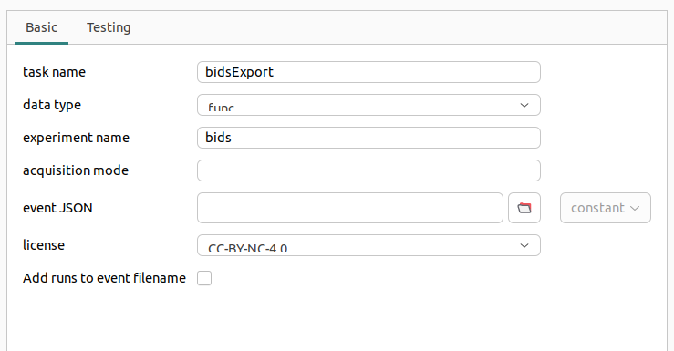 export routine